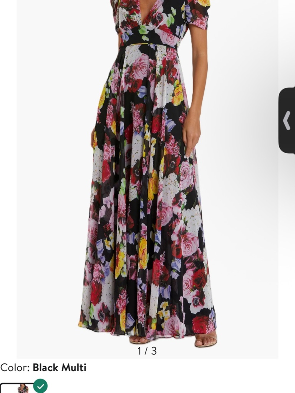 Irena Ricci Mac Duggal Floral V-Neck Midi Dress Black Multi sz 16 NWT beautiful